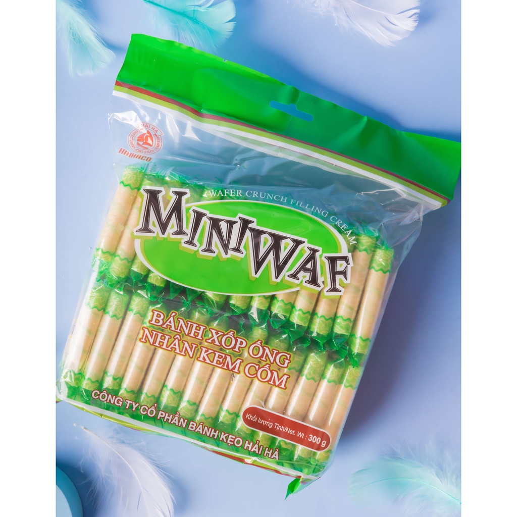 Bánh Xốp Ống Miniwaf HẢI HÀ Hương Cốm - Túi 300g