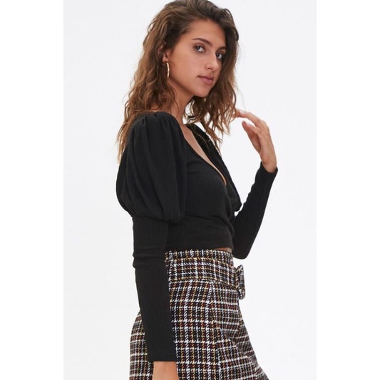 Áo croptop tay phồng dư xịn có bigsize