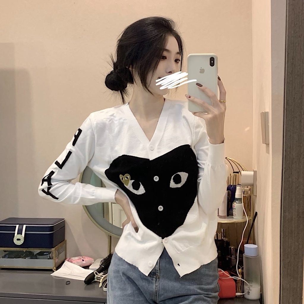 Áo khoác cardigan dệt kim mỏng cổ chữ V tay dài thời trang nữ