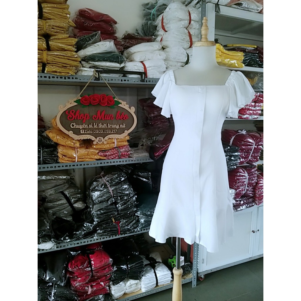 [VIDEO+HÌNH THẬT] Đầm Trễ Vai Tay Bèo Mẫu Mới Cực Đẹp ( Trắng ) | BigBuy360 - bigbuy360.vn