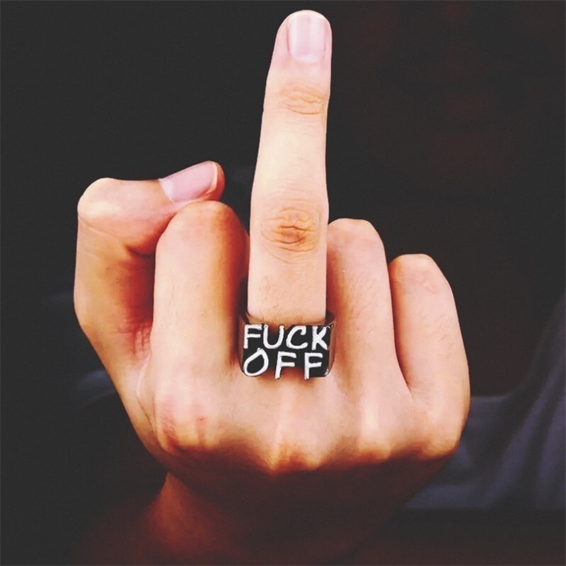 Nhẫn Thép Không Gỉ Khắc Chữ Phong Cách Hip Hop Thời Trang 2019 Dành Cho Nam