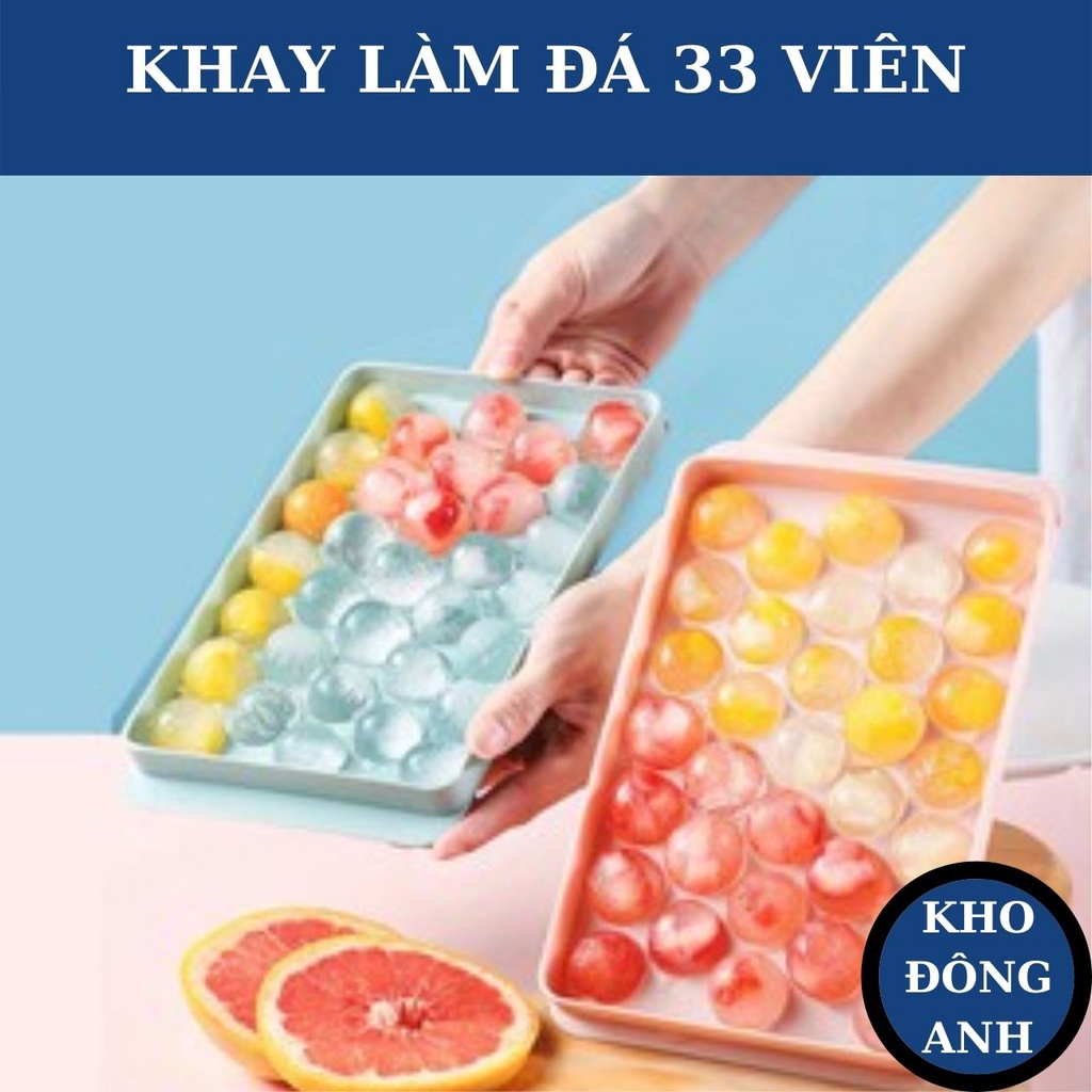 Khay Làm Đá Thạch Bi Nhựa Tròn Làm Hoa Quả Trái Cây Khuôn Đá Viên Tròn 33 Viên ,  làm khuôn thạch Hàng Loại 1