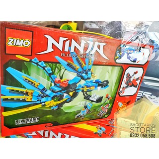 LEGO ZIMO lắp ráp ROBOT RỒNG NINJA ( Xanh Dương )