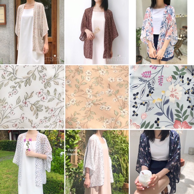 [Mã FAMARAL1 giảm 10k đơn 50k] {hơn 30 mẫu} Kimono voan hoạ tiết Betterista