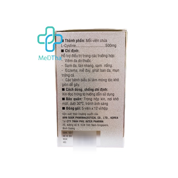 L-Cystine Phils Lin - Viên Uống Đẹp Da, Dưỡng Da, Nám Tàn Nhang, Chống Lão Hoá, Rụng Tóc (Hộp 60 Viên) [Chính Hãng]