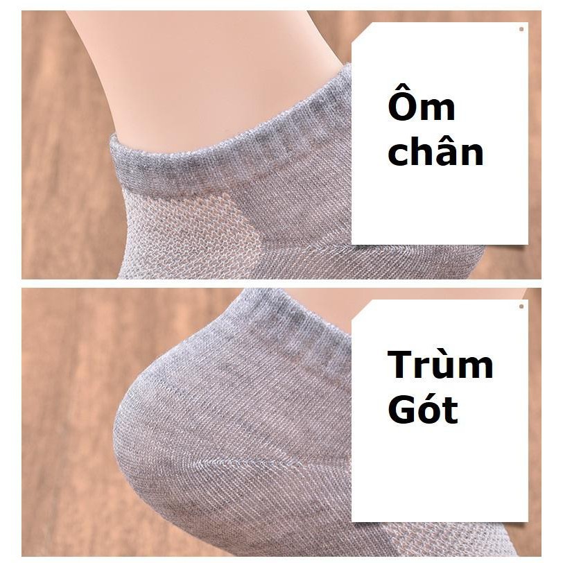 HN- HỘP QUÀ TẶNG 10 đôi vớ MUJI cổ ngắn chống hôi loại thông khí (Nam&amp;Nữ) chất liệu 95% vải