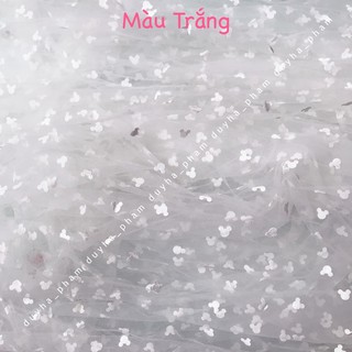 [XẢ HÀNG]🦄VẢI LƯỚI HOẠ TIẾT MICKEY CUTE - KHỔ 1m5🦄