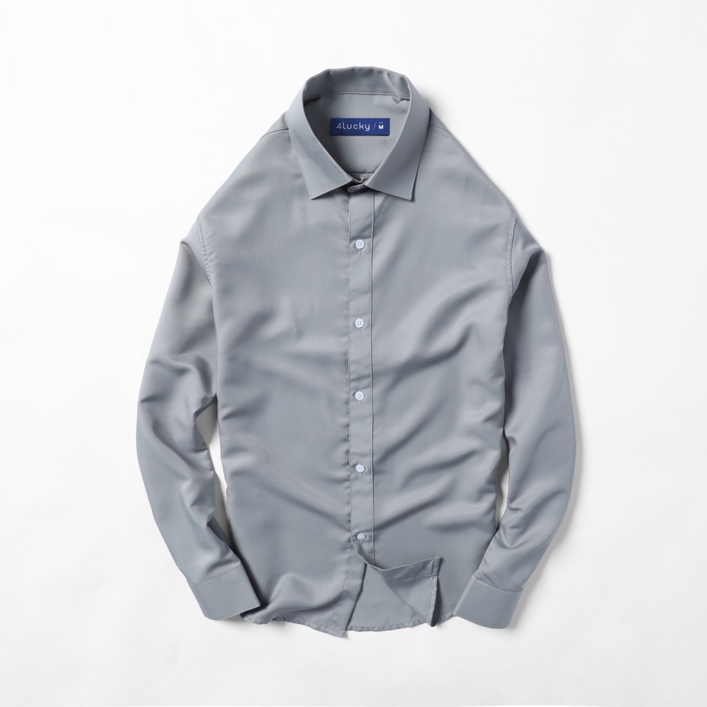 Áo sơ mi nam trơn đủ màu 4Lucky - 780, chất lụa không nhăn, thoáng mát | BigBuy360 - bigbuy360.vn