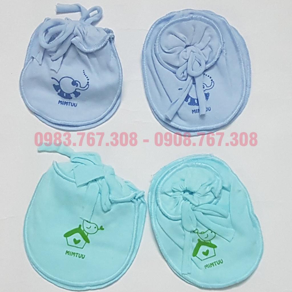 Set Bao Tay Chân Buộc Dây,  Bao Tay Chân Cho Bé Sơ Sinh Dưới 7kg (Mintuu) - BTT00591