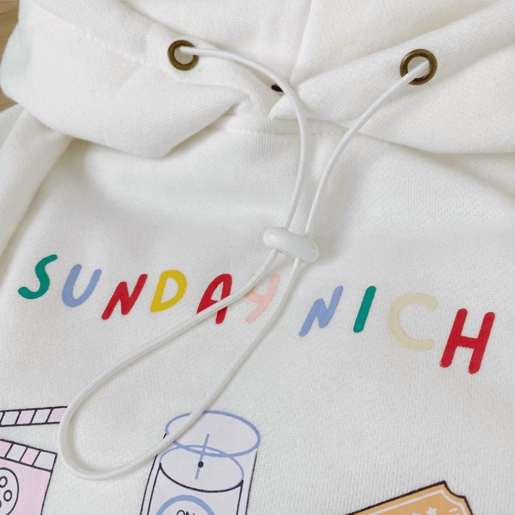 Áo Hoodies Nữ Sunday Màu Trắng Dễ Phối Đồ Nón To 2 Lớp Form Rộng Che Nắng Tốt Phù Hợp Đi Chơi, Đi Học, Du Lịch [NEW UNIS