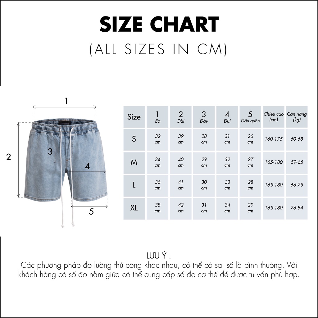 Quần Short Jeans Nam FNOS Streetwear BASIC DENIM SHORTS SJ13 - Local Brand Chính Hãng