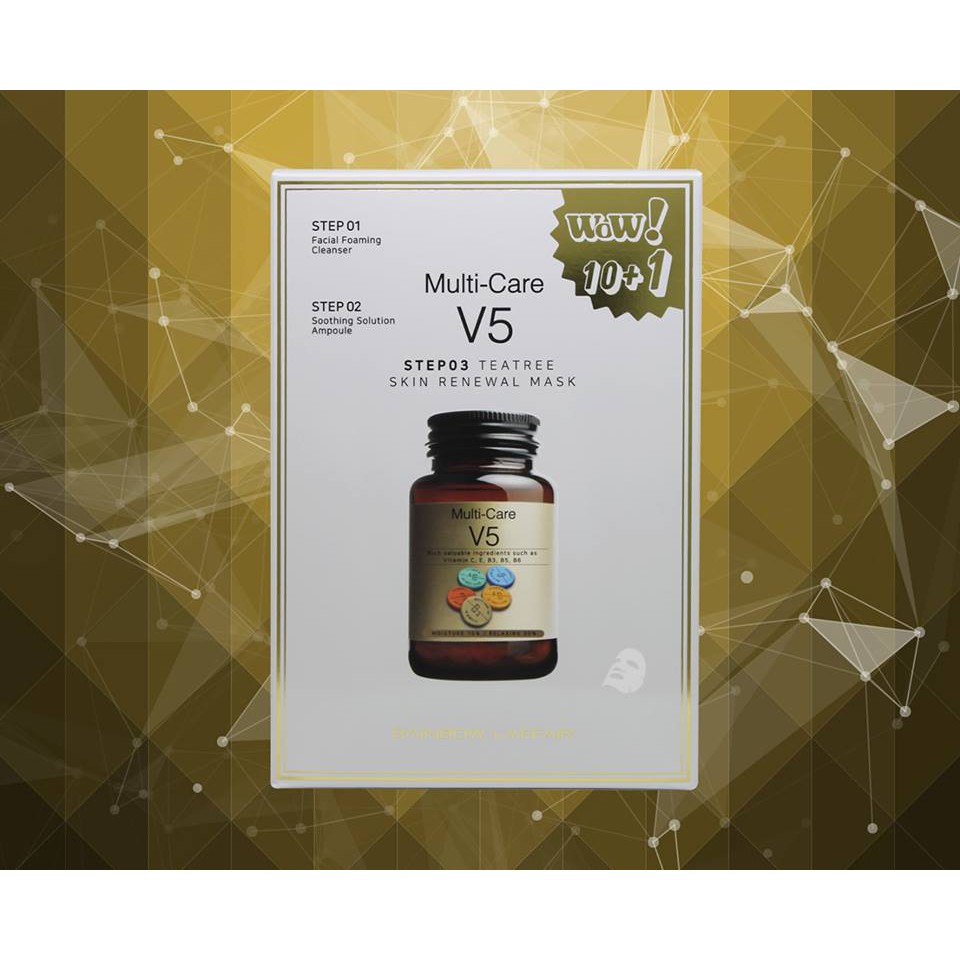 Mặt nạ V5 3 Bước kiềm dầu, dưỡng trắng, trẻ hóa  da Rainbow L'affair MultiCare V5 Vitamin 330 Ml | BigBuy360 - bigbuy360.vn