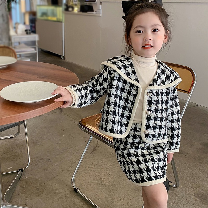 Set Áo Cổ Thủy Thủ Và Chân Váy Xinh Xắn Cho Bé Gái 0-3 Tuổi