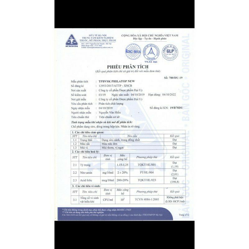 PHILATOP⚡Cam kết chính hãng ⚡BỒI BỔ SỨC KHỎE ⚡HỘP 20 ỐNG