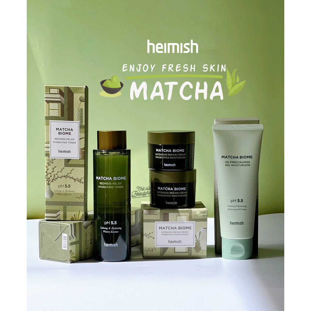 Line dưỡng phục hồi, dextox da HEIMISH MATCHA BIOME