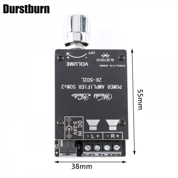 Bảng Mạch Khuếch Đại Âm Thanh Kỹ Thuật Số ZK-502L MINI Bluetooth 5.0 DC 5-24V 50Wx2