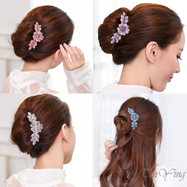 GETNOIVAS Lược Cài Tóc Chống Trượt Đính Hoa Phong Cách Hàn Quốc Thời Trang