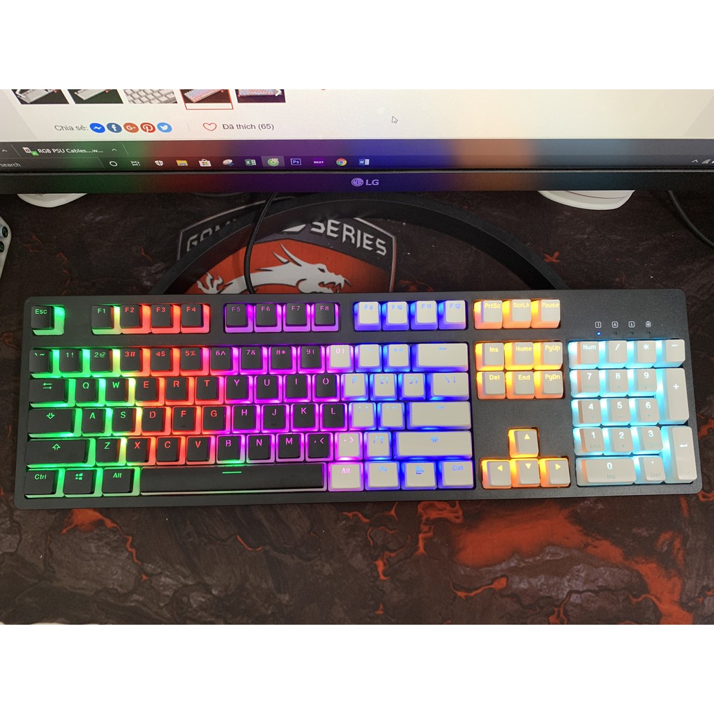 Keycap Pudding PBT 108 phím Xuyên LED,Double Shot | WebRaoVat - webraovat.net.vn