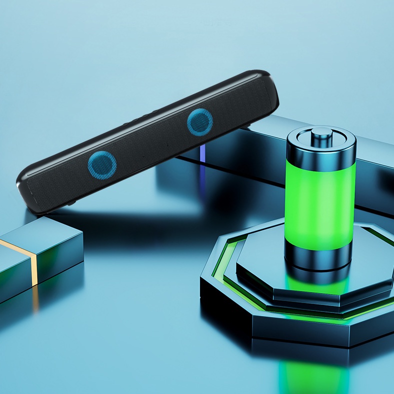Loa Bluetooth Không Dây Soundbar RGB Âm Thanh Vòm 3D Phiên Bản Đặc Biệt Dùng Cho Máy Tính Vi Tính, Có Đèn LED 2 mắt.