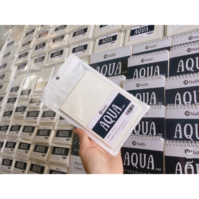 Giấy Vẽ, Sổ Vẽ Màu Nước NaBii Aqua Fat, Newbie Set 300gsm vân Cold