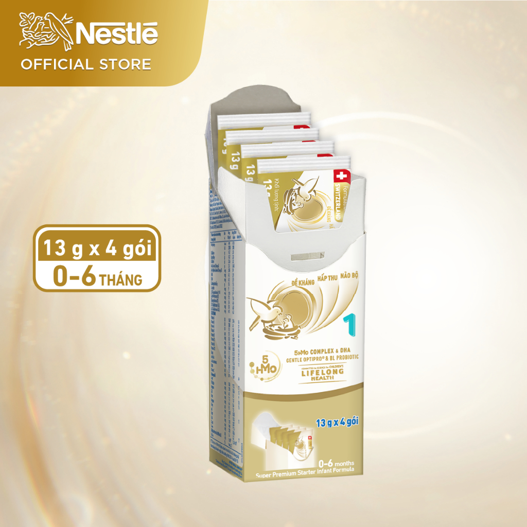 Sữa bột Nestlé NAN SupremePro 1 Hộp 4x13g với 5HMO & đạm Gentle Optipro nhập khẩu từ Đức