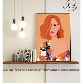 Tranh canvas cô gái nghệ thuật TCVG41 tặng đinh treo tranh