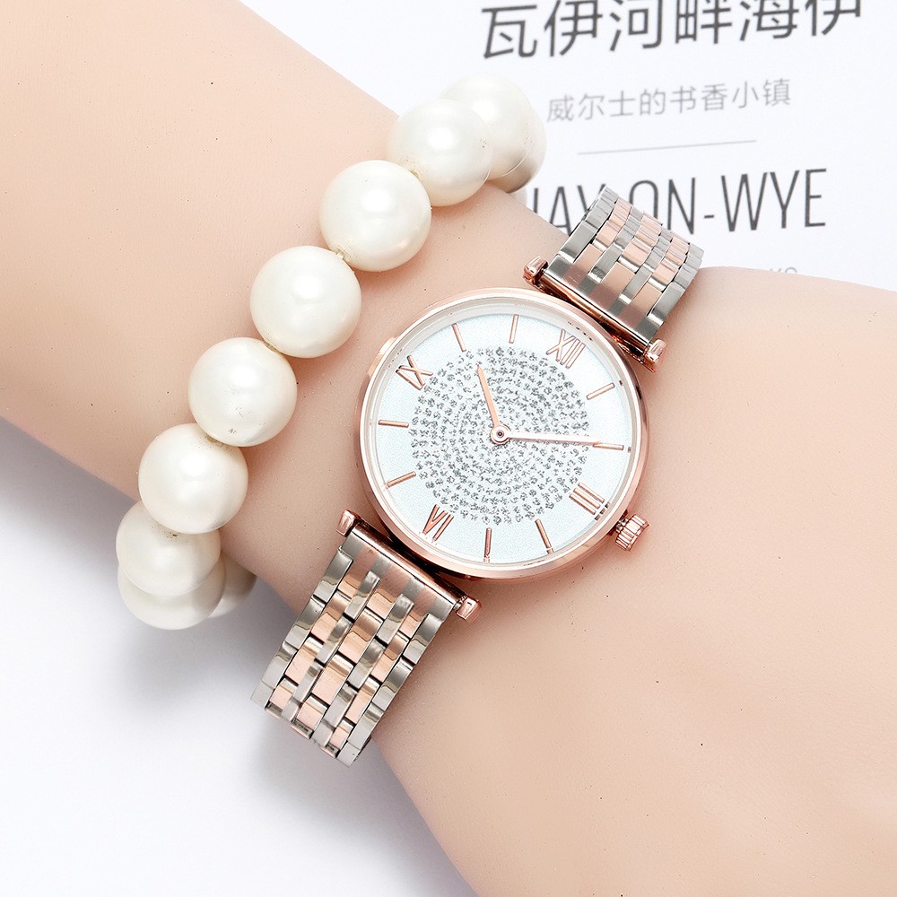 Đồng hồ nữ dây kim loại, đồng hồ đeo tay nữ BEE SISTER mặt đính đá cao cấp, siêu sang chảnh, chất lượng giá rẻ