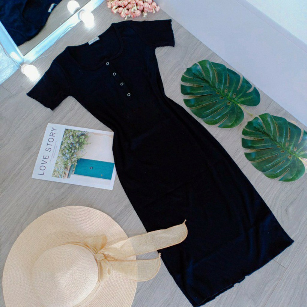 Đầm nữ 💕 FREESHIP 💕 Váy body cổ vuông cúc bấm tay ngắn thời trang XIXO mã DAM0034 | BigBuy360 - bigbuy360.vn