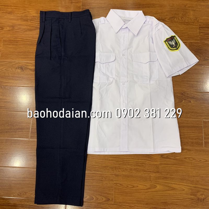 Quần áo bảo vệ ngắn tay màu trắng (áo vải si - quần casme)