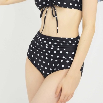 Quần bơi lẻ BIKINI PASSPORT Lưng cao phối nhún - Chấm bi-VS142_DOT