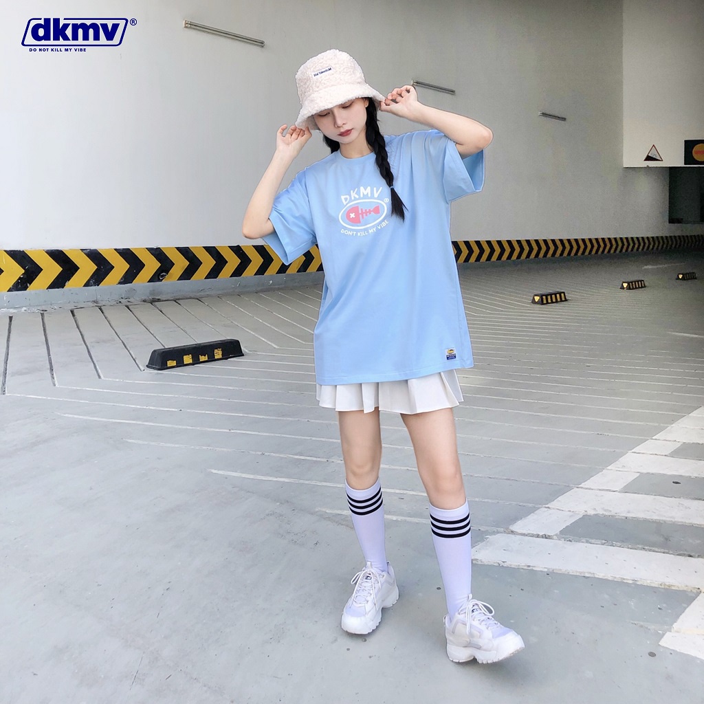 Áo thun unisex form rộng nữ nhiều màu Don't Kill My Vibe | DKMV Tee Logo Color