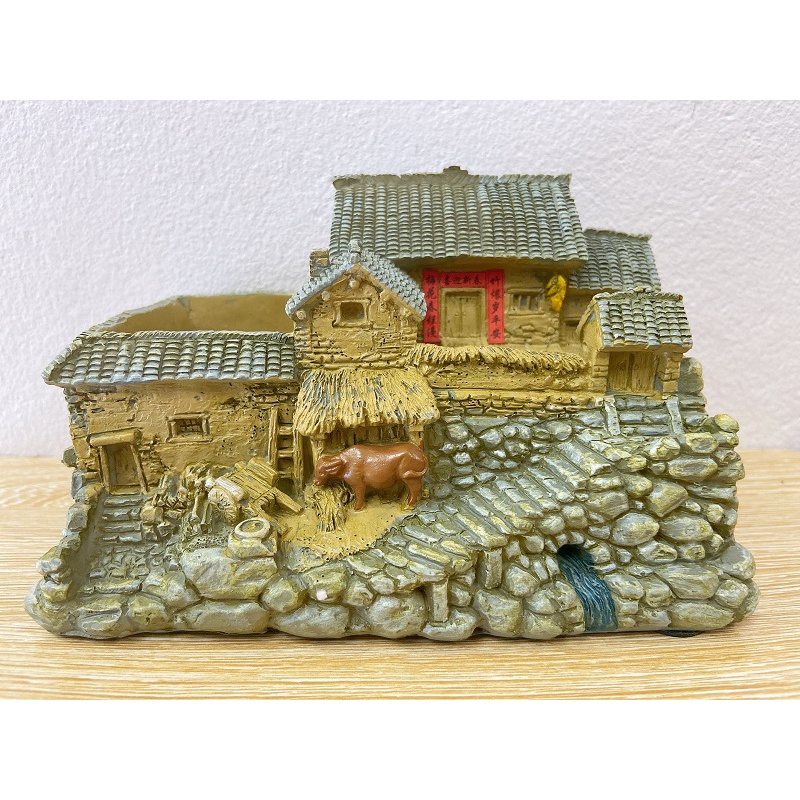 Mô hình ngôi nhà thôn quê thu nhỏ trang trí văn phòng, trang trí nhà cửa