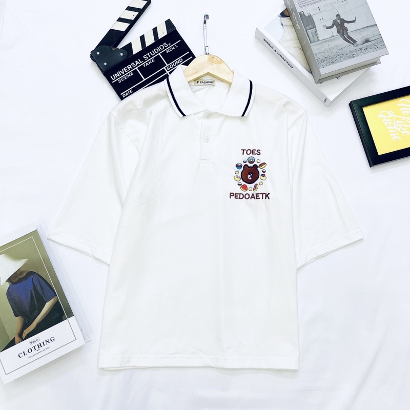 [Hàng Chất Xịn]Áo thun polo nữ thêu gấu Toes | BigBuy360 - bigbuy360.vn