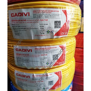 Dây điện đơn cadivi cv 6.0 mm2 - cuộn 100 mét