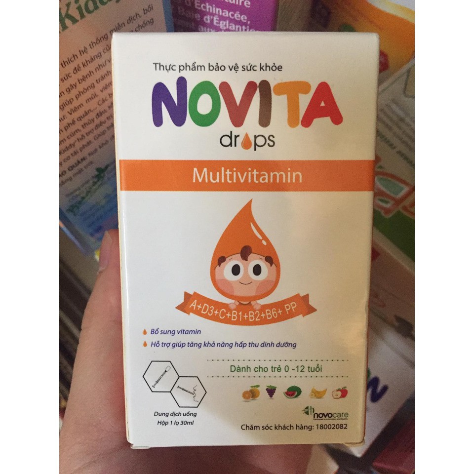 Novita Drops - Hỗ trợ bổ sung vitamin cần thiết, hỗ trợ tăng khả năng hấp thu dinh dưỡng.