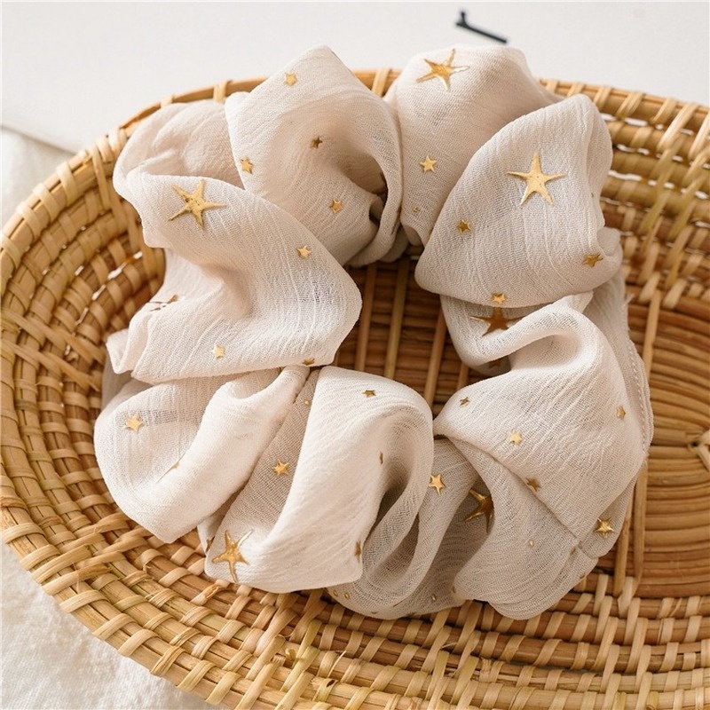 Dây Buộc Tóc Vải Voan Co Giãn Hình Ngôi Sao Thanh Lịch Cho Nữ