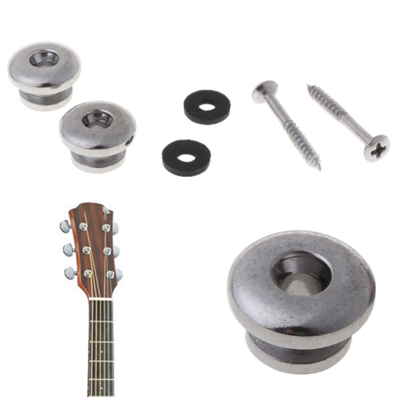 Bộ Ốc Vít + Vòng Đệm 2 Nút Thay Thế Bằng Chrome Cho Đàn Guitar Mandolin