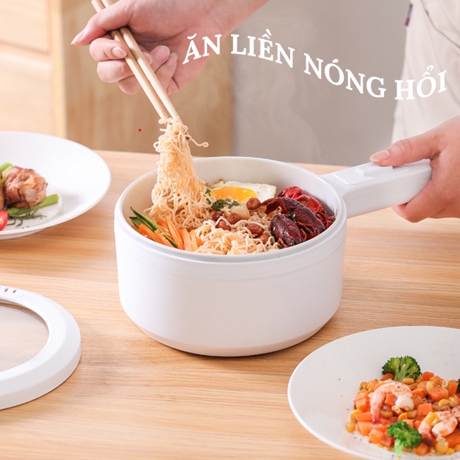 Nồi Hấp Điện Nồi Lẩu Mini Kèm Lồng Hấp 2 Tầng Đa Năng