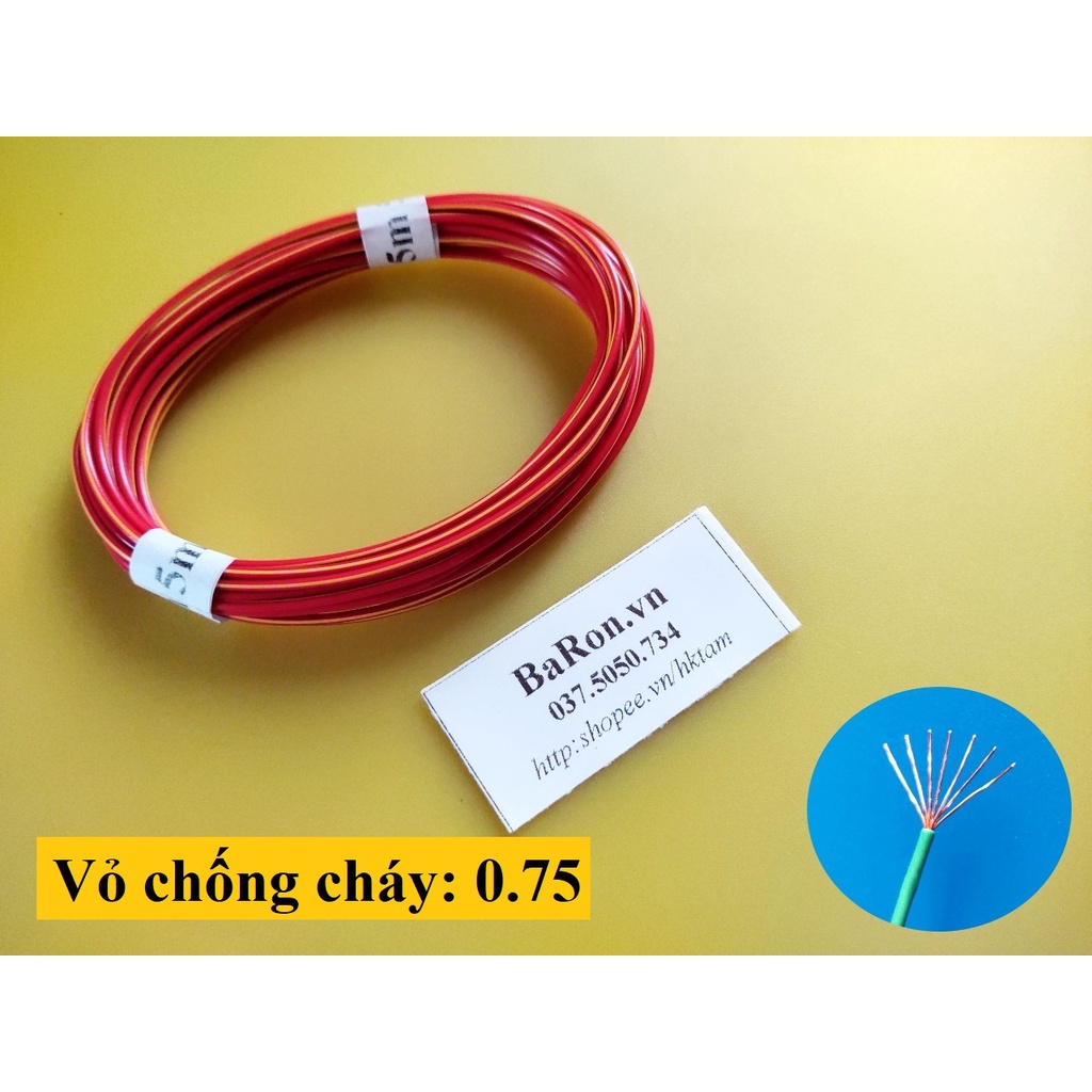Dây điện chống cháy lõi đồng nhiều sợi tiết diện 0,75 mm