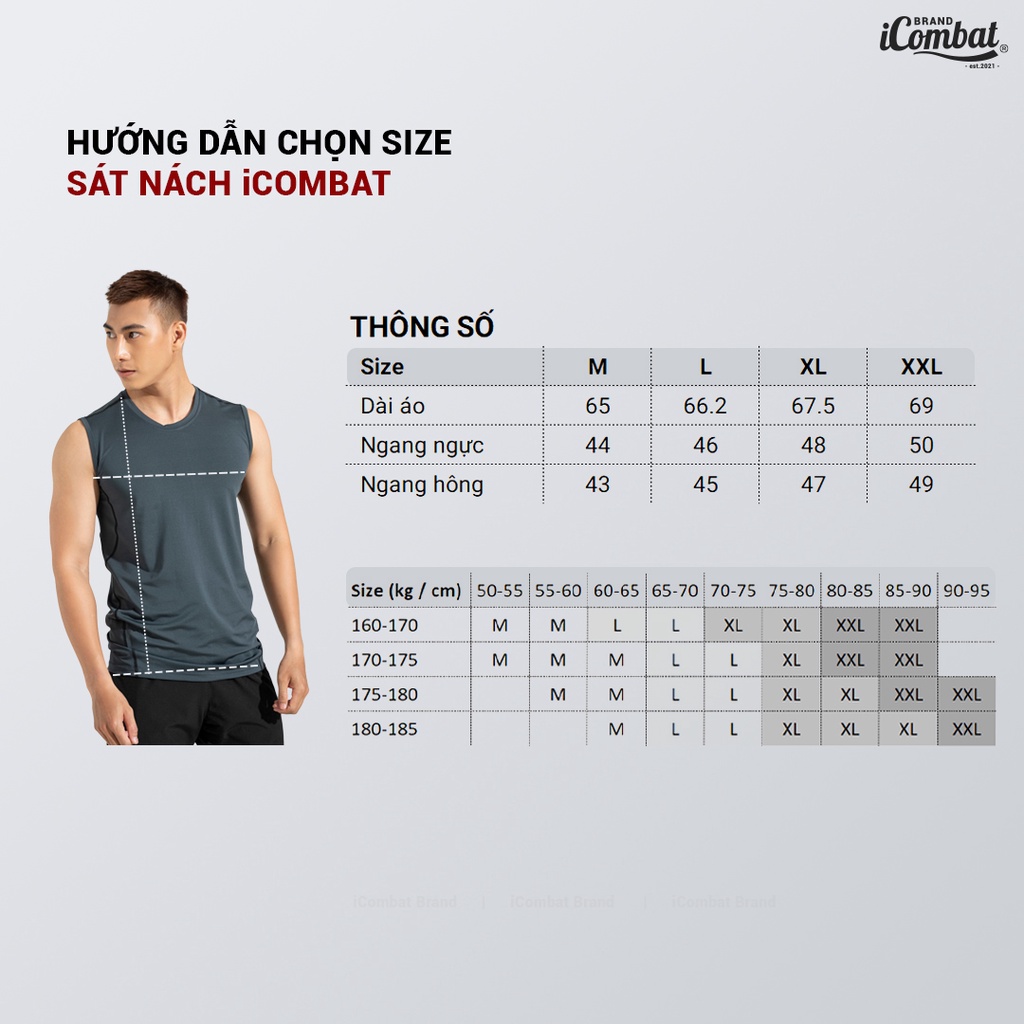 Áo tank top BODY thể thao nam iCombat form ôm áo sát nách co giãn 4 chiều