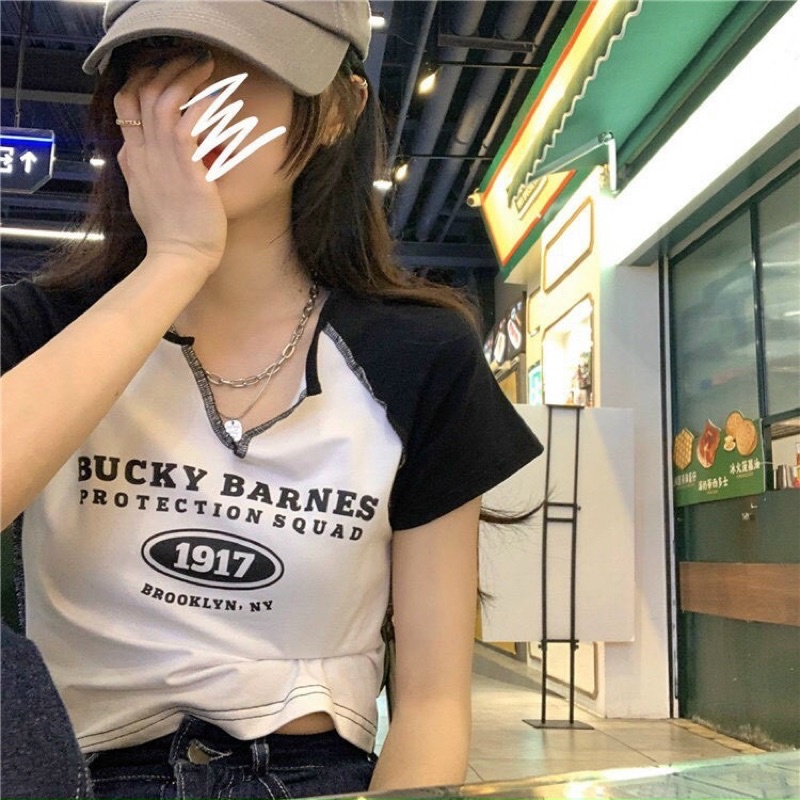 [Mã FAMARAL1 giảm 10K đơn 50K] [ VIDEO THẬT ] ÁO CROPTOP TRẮNG BUCKY BARNES FORM RỘNG | BigBuy360 - bigbuy360.vn