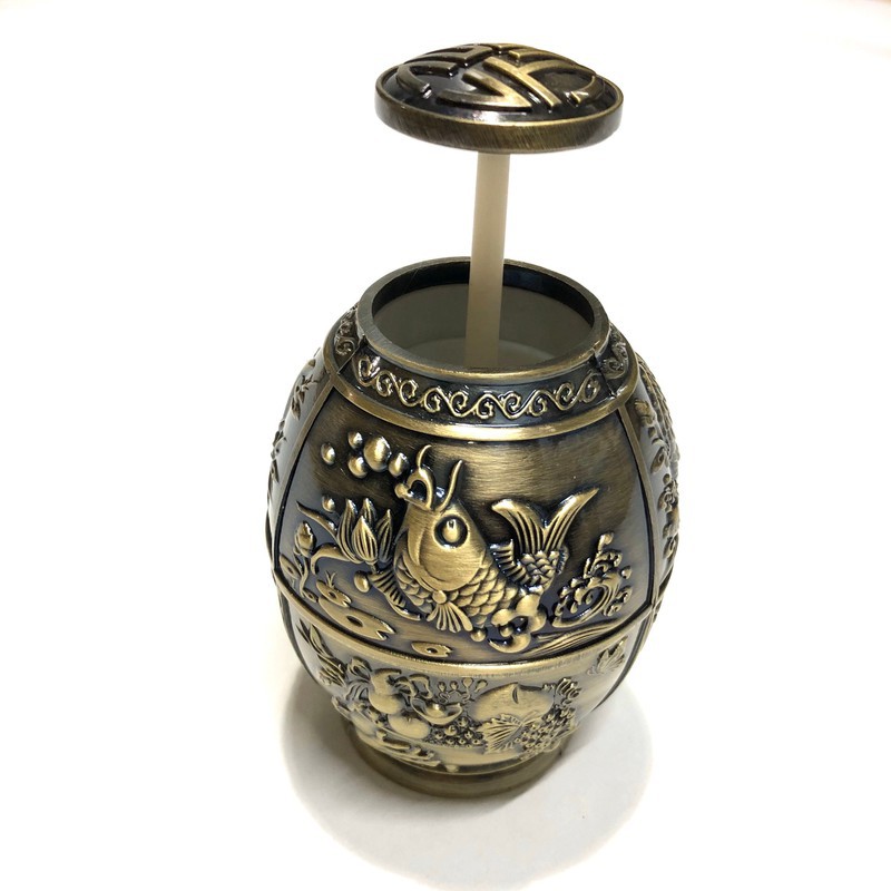 Lọ đựng tăm hình cá chép hợp kim đồng