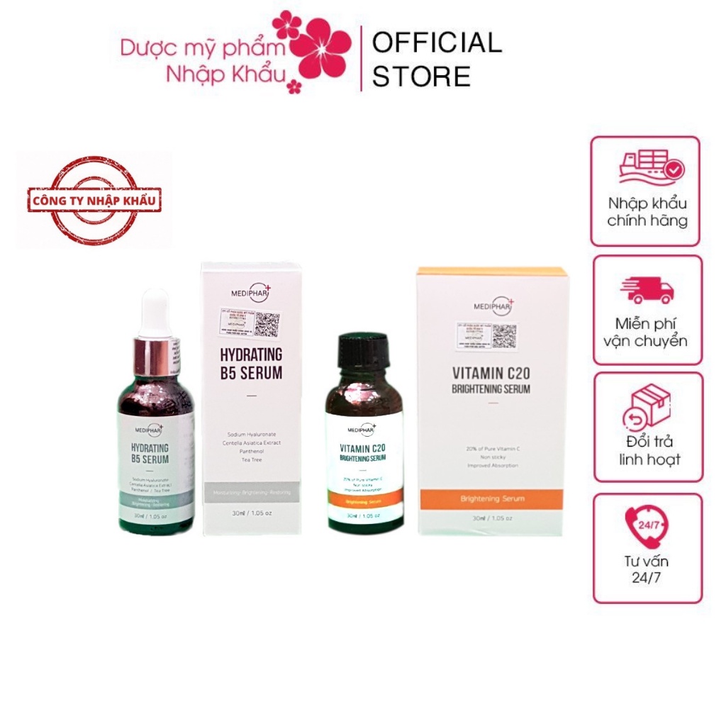 HÀNG NHẬP KHẨU - Serum MEDIPHAR+ HYDRATING B5 Dưỡng Cấp Ẩm Phục Hồi Trắng Sáng Da Mờ Thâm Sạm Nám Cấp Nước Chống Lão Hóa