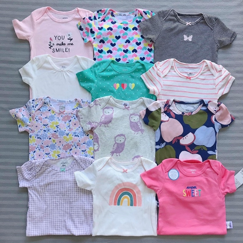 (Chọn mẫu size 24M) Bodysuit Carter, Bodychip cộc tay cho bé gái, bé sơ sinh