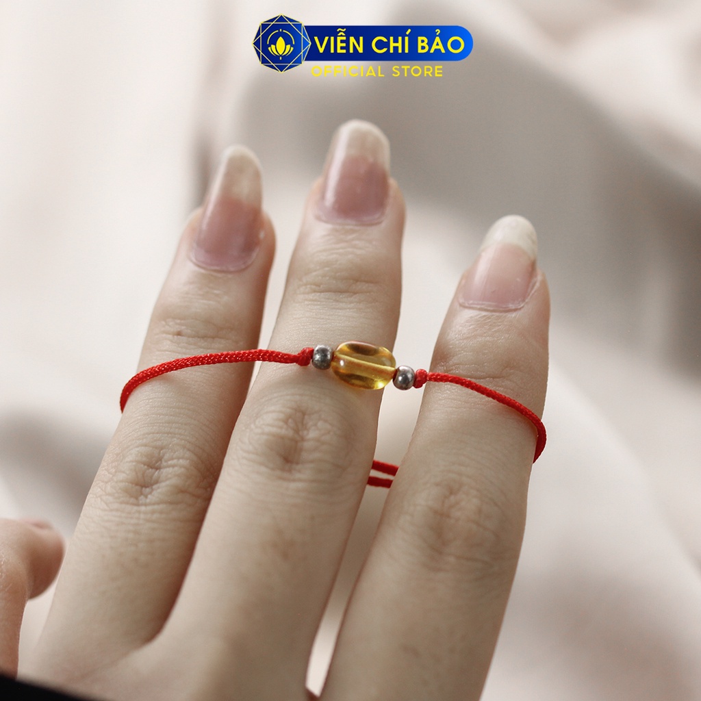 Vòng chỉ đỏ đá hổ phách trẻ em thời trang phụ kiện trang sức Viễn Chí Bảo L400083