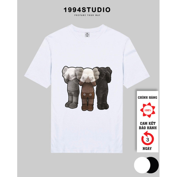 Áo Thun Cotton Cổ Tròn, Áo thun Dáng Suông Kwas Che Mặt in Decal Unisex - 1994 Studio