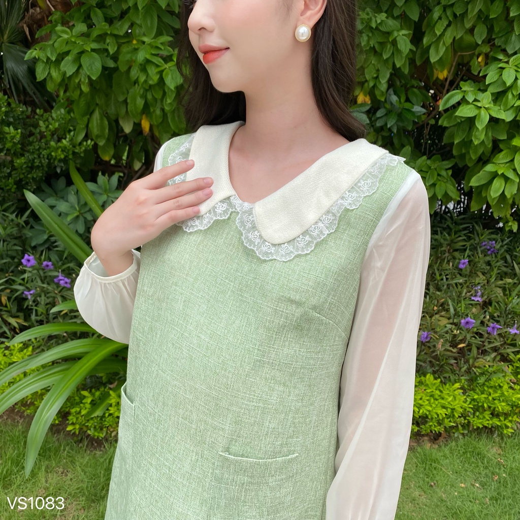 MEDYLA - Đầm bầu dự tiệc thu đông xinh 2 lớp dạ tex lót lụa cho bầu đi chơi du lịch - VS1083