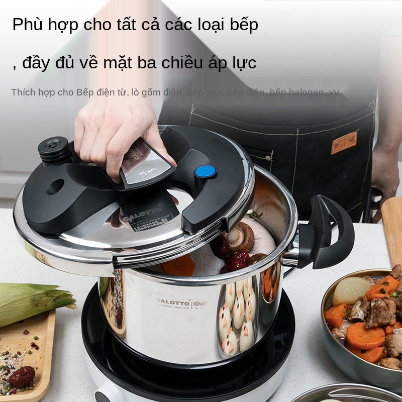 ❆Nồi áp suất thép không gỉ 316 của Đức nhanh chống cháy nổ an toàn cho gia đình bếp từ gas nấu phở đa năng <