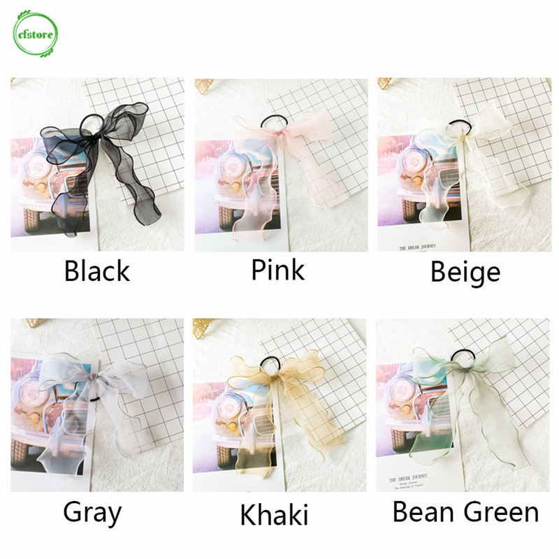 BUTTERFLY Dây Cột Tóc Mặt Hình Nơ Dễ Thương