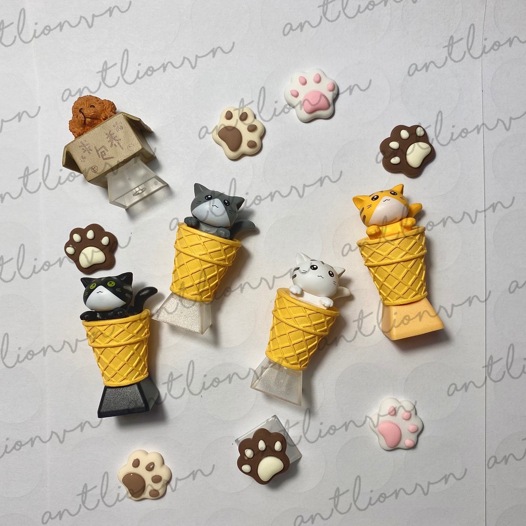 Nút Bàn Phím Keycap lẻ hình Ốc Quế Mèo Con siêu dễ thương Lionvn
